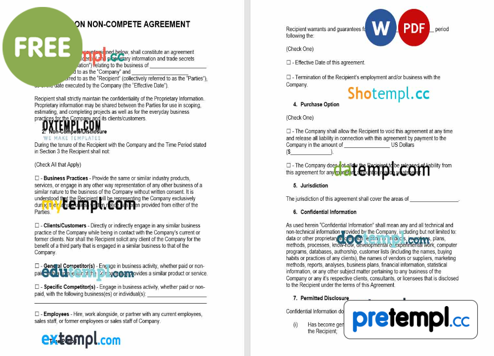 free download Oregon agreement example, Word and PDF format