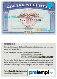 USA SSN (social security card, number) examples in PSD format - Pretempl