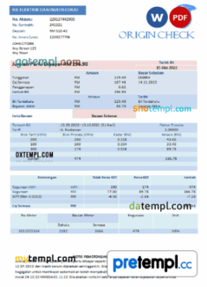 # origin check universal multipurpose utility bill download, Word and PDF example