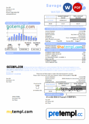 # savage soul universal multipurpose utility bill download, Word and PDF example