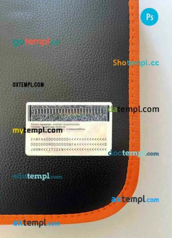 Burkina Faso ID card editable PSDs, scan and photo-realistic snapshot, 2 in 1 - Image 2