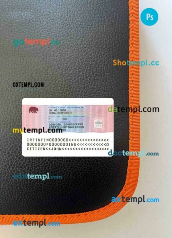 Finland residence permit editable PSDs, scan and photo-realistic snapshot, 2 in 1 - Image 2