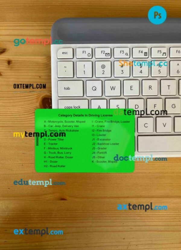 Nepal smart driving license PSD files, scan look and photographed image, 2 in 1 - Image 2