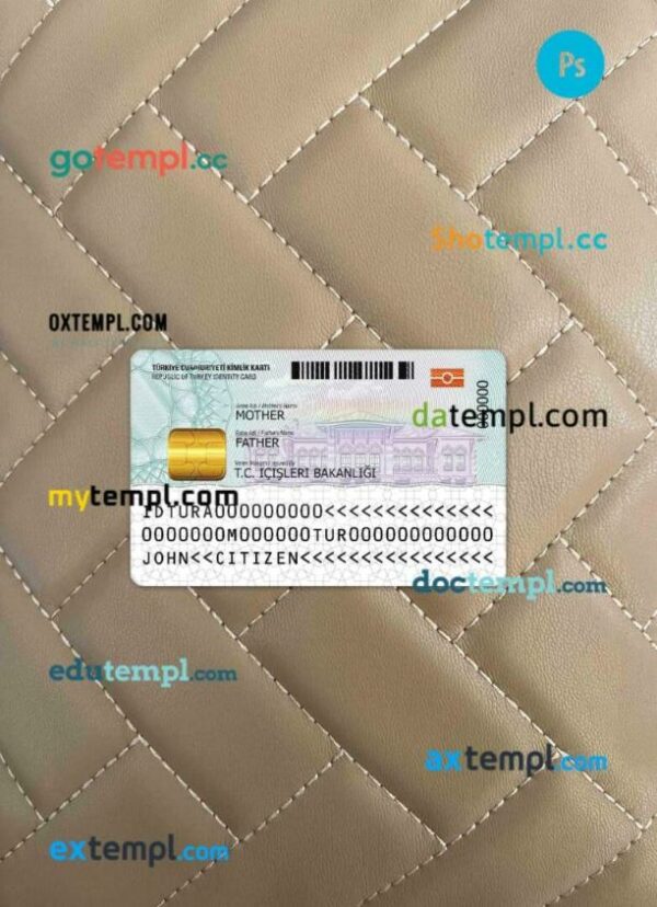 Turkey ID card PSD files, scan look and photographed image, 2 in 1 - Image 2