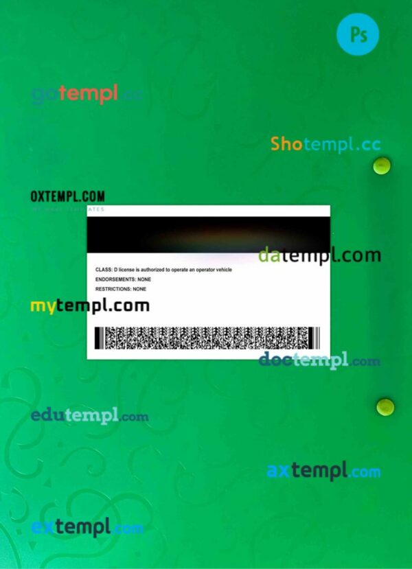 USA Ohio driving license PSD files, scan look and photographed image, 2 in 1 (2018-present) - Image 2