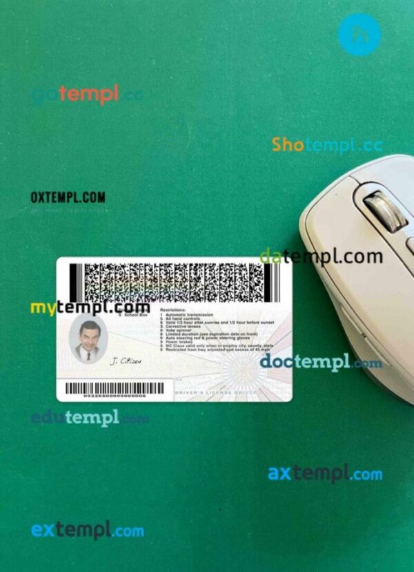 USA Virginia driving license PSD files, scan look and photographed image, 2 in 1 (2009-present), under 21 - Image 2