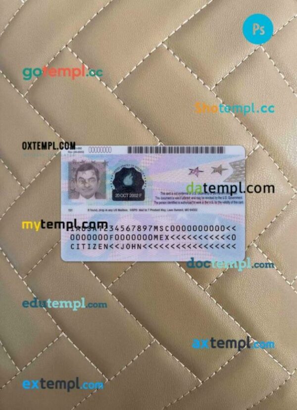 USA employment authorization editable PSDs, scan and photo-realistic snapshot, 2 in 1 - Image 2