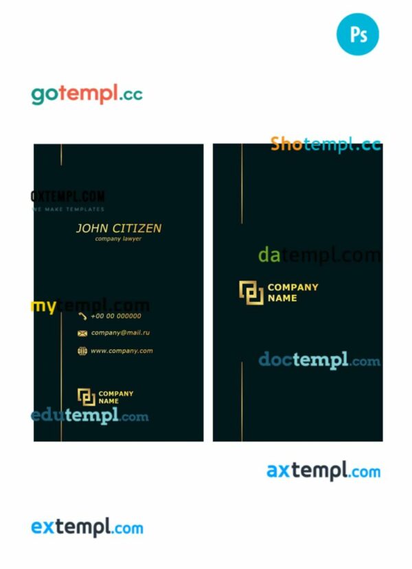 Law company ID card PSD template, version 1