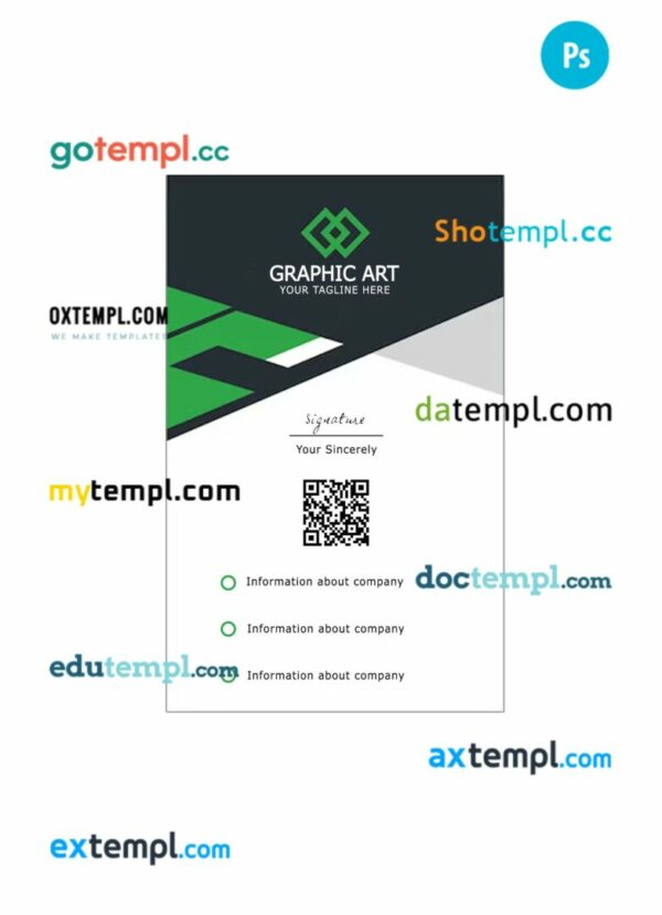 Law company ID card PSD template, version 2 - Image 2