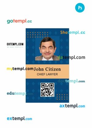 Law firm ID card PSD template