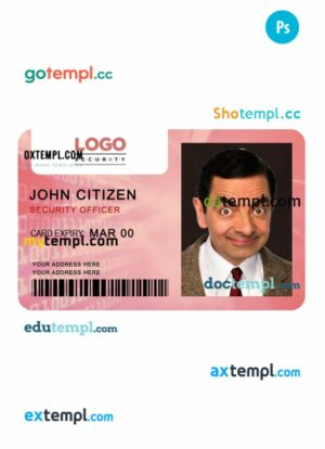 Security system ID card PSD template