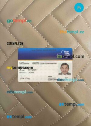 USA New York Medical card editable PSDs, scan and photo-realistic snapshot, 2 in 1
