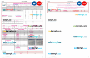 Pakistan Gujanwala electric power company electricity utility bill Word and PDF formats, 2 pages