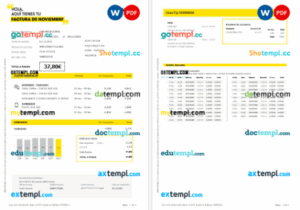 Spain Masmovil internet and mobile utility bill Word and PDF formats, 5 pages
