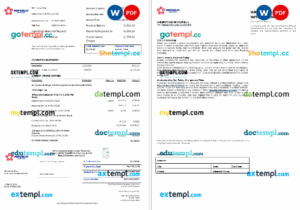 USA Republic Services energy utility bill Word and PDF formats, 2 pages