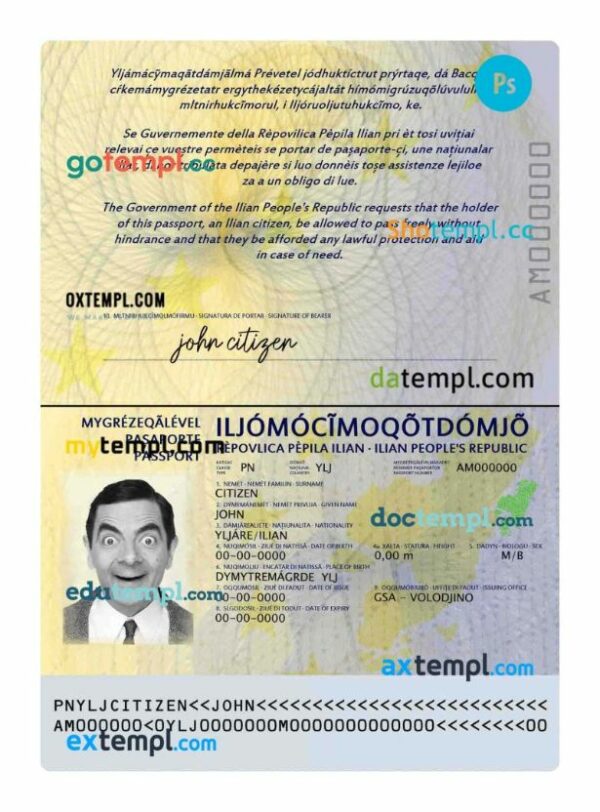 Ilia passport psd files, editable scan and snapshot sample, 2 in 1 - Image 2