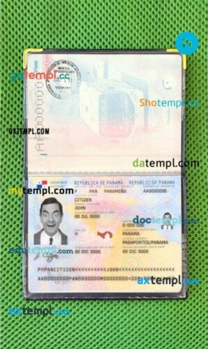 Panama passport PSDs, editable scan and photograghed picture template, 2 in 1