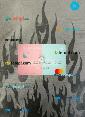 Algeria Al Salam Bank mastercard PSD scan and photo taken image, 2 in 1