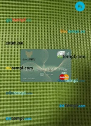 Angola Banco Yetu bank mastercard PSD scan and photo taken image, 2 in 1