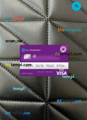 Angola Bank Economio visa card PSD scan and photo-realistic snapshot, 2 in 1