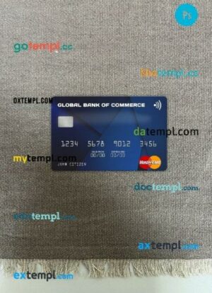Antigua and Barbuda Global Bank of Commerce mastercard PSD scan and photo taken image, 2 in 1
