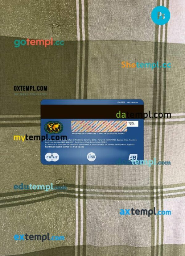 Argentina BBVA bank mastercard PSD scan and photo taken image, 2 in 1 - Image 2