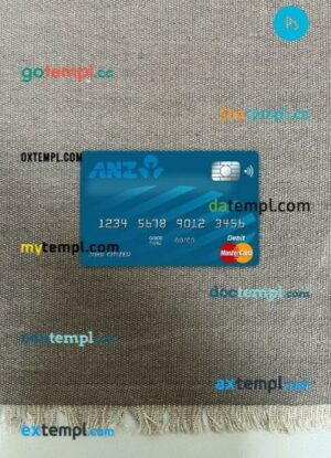 Australia Anz bank mastercard PSD scan and photo taken image, 2 in 1