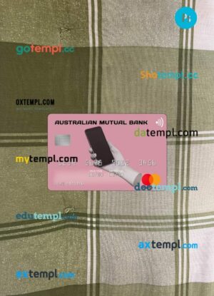 Australia Australian Mutual Bank mastercard PSD scan and photo taken image, 2 in 1