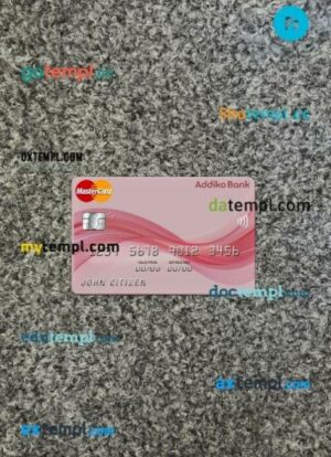 Austria Addiko bank mastercard PSD scan and photo taken image, 2 in 1