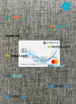 Azerbaijan AFB bank mastercard PSD scan and photo taken image, 2 in 1