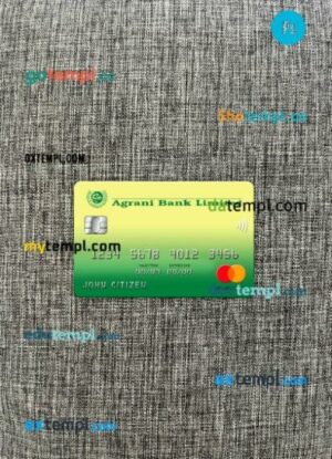 Bangladesh Agrani bank mastercard PSD scan and photo taken image, 2 in 1