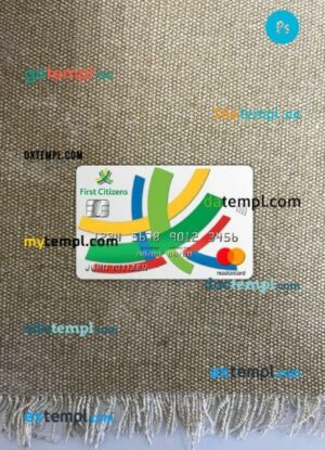 Barbados First Citizens bank mastercard PSD scan and photo taken image, 2 in 1
