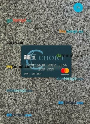 Belize Choice bank mastercard PSD scan and photo taken image, 2 in 1