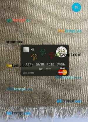 Bhutan National bank Bhutan mastercard PSD scan and photo taken image, 2 in 1