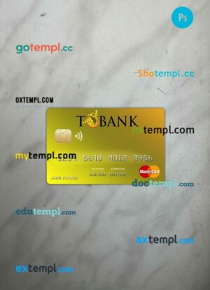 Bhutan T bank mastercard PSD scan and photo taken image, 2 in 1
