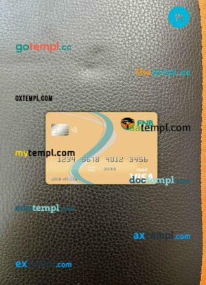 Botswana First National bank visa card PSD scan and photo-realistic snapshot, 2 in 1