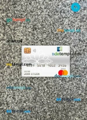 Cameroon BGFI bank master debit card PSD scan and photo taken image, 2 in 1