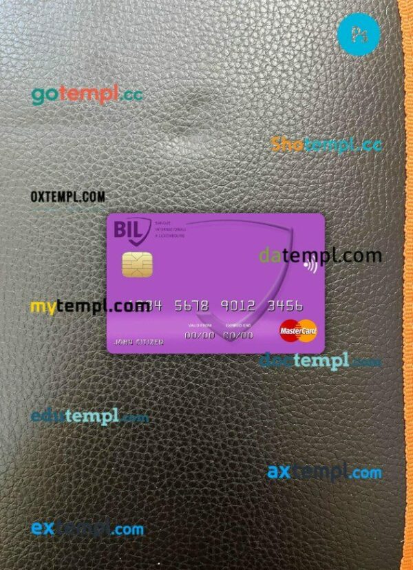 Canada Internationale pour le Centrafrique bank mastercard PSD scan and photo taken image, 2 in 1k