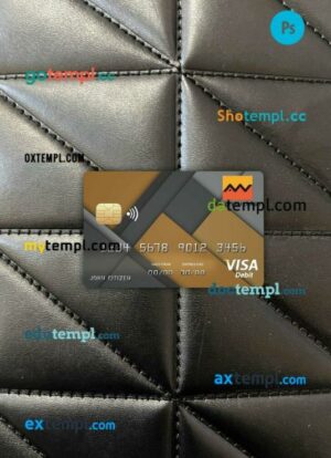 Congo Credit bank visa card PSD scan and photo-realistic snapshot, 2 in 1