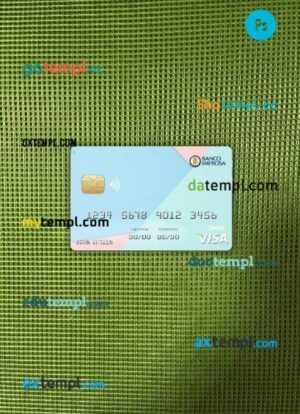 Costa Rica Improsa bank visa card PSD scan and photo-realistic snapshot, 2 in 1