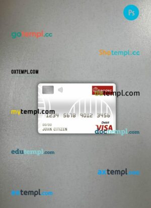 Cuba Bandec banco de credito y comercio bank visa debit card PSD scan and photo-realistic snapshot, 2 in 1