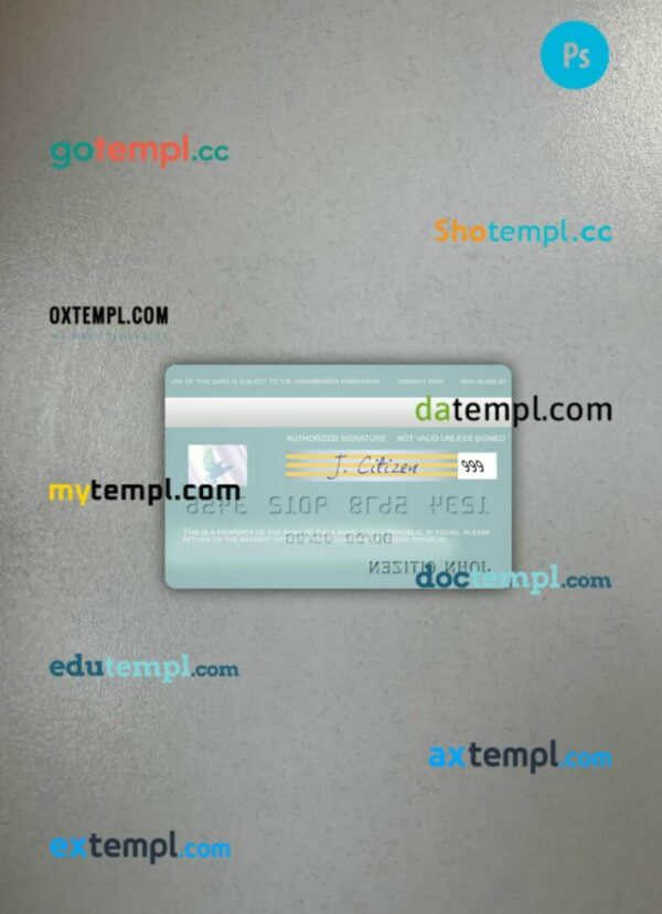 Czech Equa Bank visa debit card PSD scan and photo-realistic snapshot, 2 in 1 - Image 2