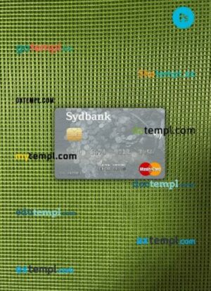 Denmark Sydbank mastercard PSD scan and photo taken image, 2 in 1