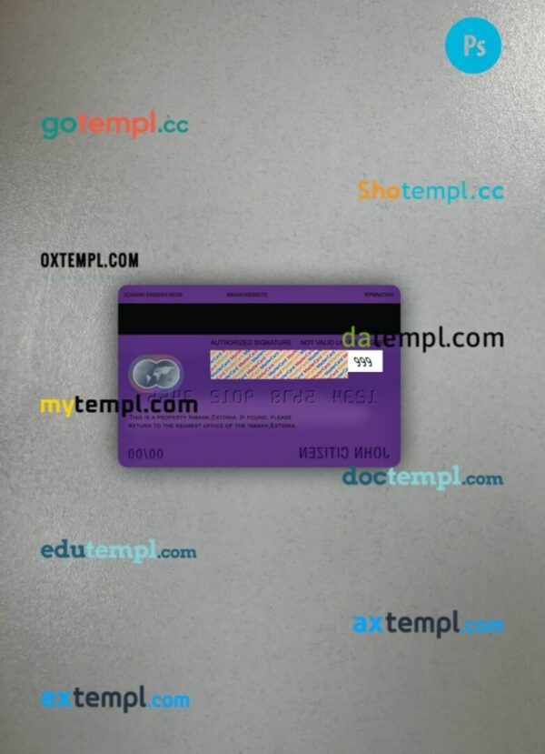 Estonia Idbank mastercard PSD scan and photo taken image, 2 in 1 - Image 2