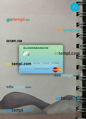 Finland Bank of Aland mastercard PSD scan and photo taken image, 2 in 1