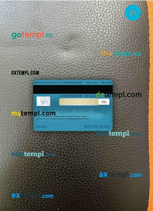Finland Danske bank visa electron card PSD scan and photo-realistic snapshot, 2 in 1 - Image 2