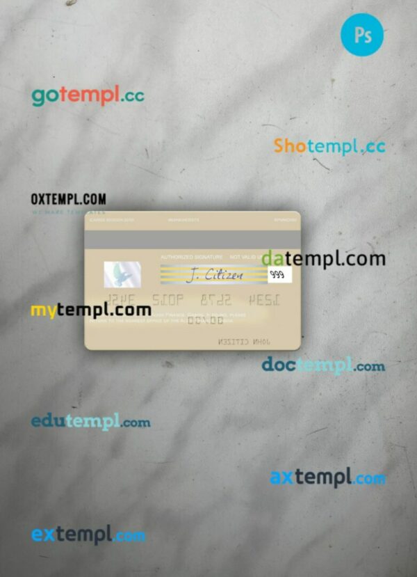 Gabon Alios France visa debit card PSD scan and photo-realistic snapshot, 2 in 1 - Image 2