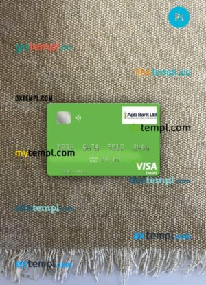 Gambia Arab Gambia Islamic Bank visa debit card PSD scan and photo-realistic snapshot, 2 in 1