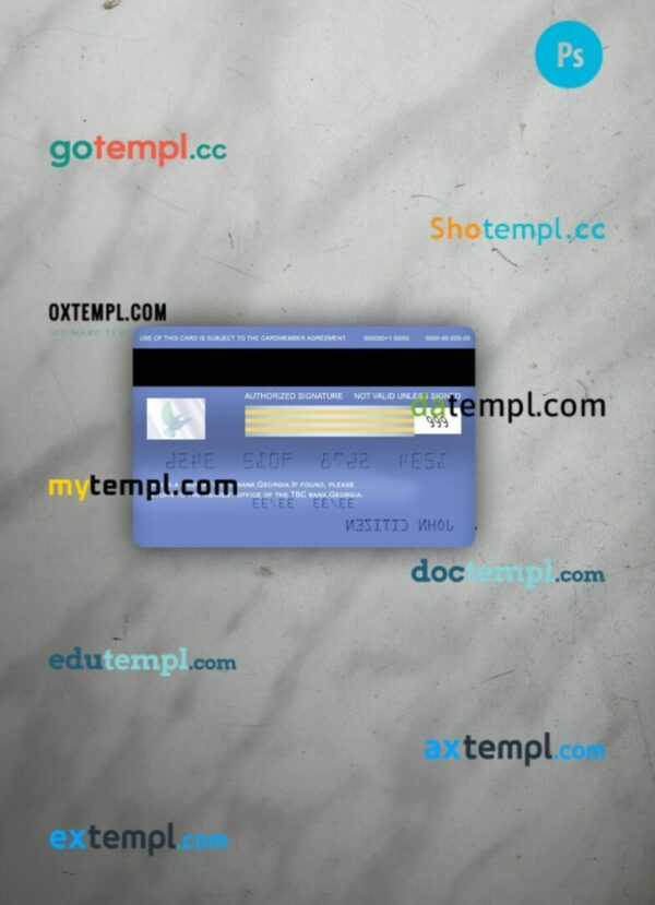 Georgia TBC bank visa classic card PSD scan and photo-realistic snapshot, 2 in 1 - Image 2