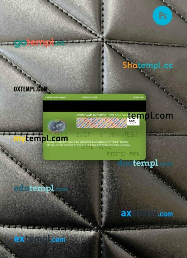 Germany Aschheim wirecard bank mastercard PSD scan and photo taken image, 2 in 1 - Image 2
